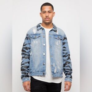 Men’s Victorious Denim Jean Tiger Striped Jacket
